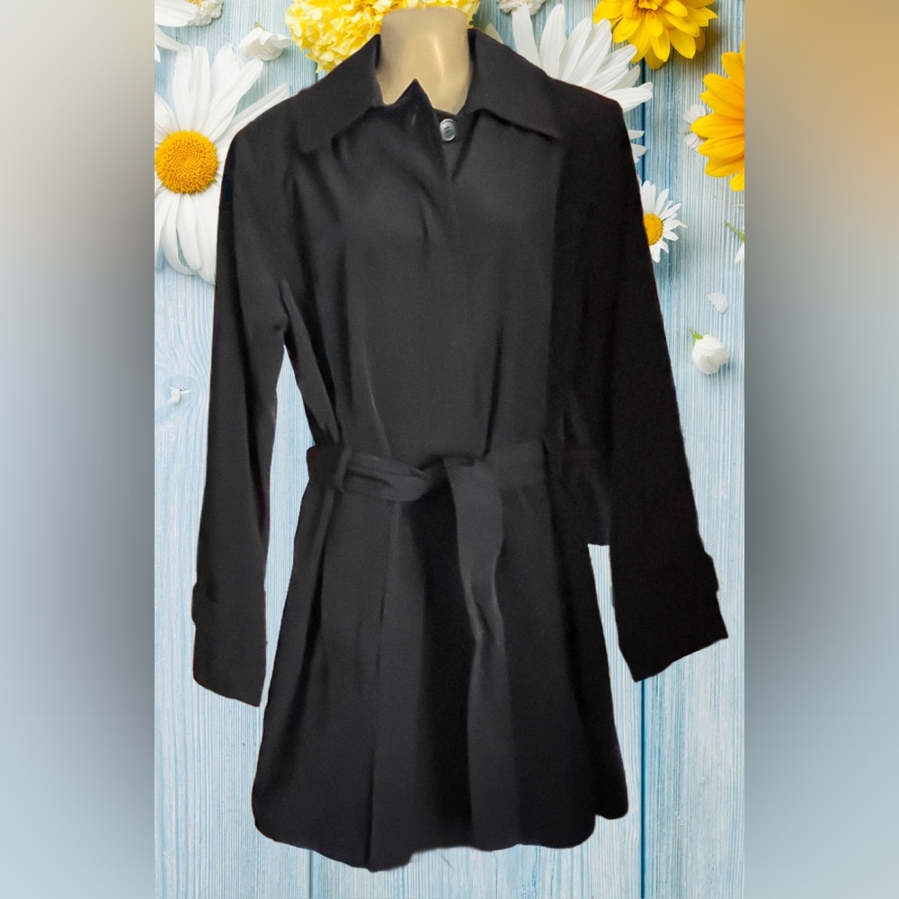 NWOT Rain Trench Coat Single Breasted Belt Deep Pink Lined Towne Sz L TRENDING!